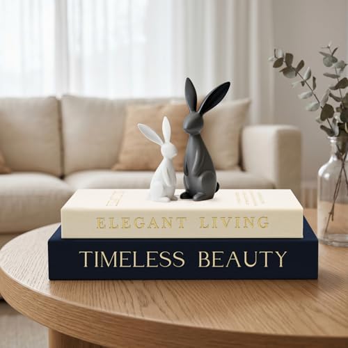 AKONEGE Set of 2 Linen Decorative Books with Hidden Storage for Home Decor - Image 4