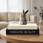 AKONEGE Set of 2 Linen Decorative Books with Hidden Storage for Home Decor - Image 4