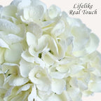 JINWOE 4PCS White/Cream Hydrangea Artificial Flowers, 21" Lifelike Latex Silk Real Touch Faux Hydrangea Flowers, Artificial Hydrangeas Bouquet for Wedding Centerpieces Tables Party Home - Image 6