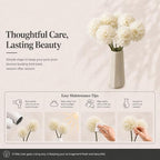 Mandy's 12pcs Artificial Ivory Ball Chrysanthemum Flowers - Image 6