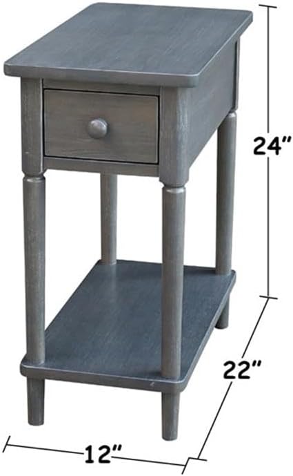 IC INTERNATIONAL CONCEPTS Solid Wood Narrow Side Table in Heather Gray Antique - Image 3
