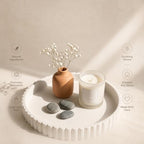 11-Inch Concrete Round Tray Home Decor for Coffee Table Decor - Round Coffee Table Tray - Circular Kitchen Island Trays - Decorative Trays- White - Image 5