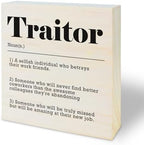 Funny Wooden Sign - Coworkers Leaving Traitor Gifts, Going Away Job Gifts - Office Home Decor And Accessories (5x5 Inches) - A01 by YIJIAQIN