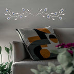 sxnzequnze 2 Set Metal Tree Leaf Wall Art for Home Decor Living Room Bedroom Dining Room Bling Rhinestone, 3D, Iron Branch Hanging Leaf Sculpture Art Pieces -Blue 16.5in*6.7in - Image 5