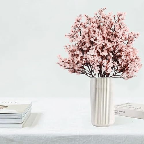 Babys Breath Artificial Flowers 6Pcs Fake Flowers Real Touch Faux Gypsophila Bouquet for Home Wedding Party Table Decor (Pink) - Image 3