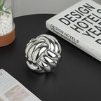 Small Silver Knot Decor, Chain Link Decor, Coffee Table Decor, Book Shelf Decor, Entry Table Decor, Aesthetic Minimalist Decorative Objects for Modern Home Living Room, Desk Decor for Office (Silver) - Image 7