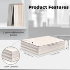 Decorative Linen Book Set – Set of 3 Extra Large Real Books | Coffee Table & Shelf Mantle Decor | Modern Home Decoration | Guest Book Journals [Cream/Natural] - Image 4