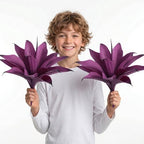 Artificial Flowers for Outdoors Artificial Agave Fake Plants Faux Agave Artificial Plants Outdoor Fake Flowers Outdoor Faux Plants Indoor Uv Resistant Artificial Plants 14.2In(Purple，2pcs) by ENALGRE