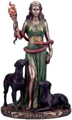 RattanView Hecate Statue, Greek Goddess with Hounds, Resin Statue by RattanView