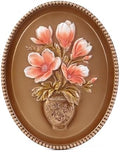 SIKOO Vintage Wall Sculptures Bronze Gold Magnolia Flower Wall Art Hand Painted Ornate Wall Hanging Decoration Antique Pediment Wall Statue Ornament Decor Gallery for Kitchen Bedroom Living Room by SIKOO