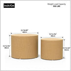 Small Round Coffee Table Nesting End Table Set of 2, Wood Side Circle Accent - Image 2