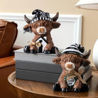 Wesiti 2 Pcs Highland Cow Figurines Resin Farmhouse Decor Home Sweet - Image 6