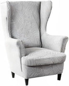 KRFOONN Stretch Wing Chair Slipcovers Jacquard 2 Piece Wingback Chair Covers - Image 7