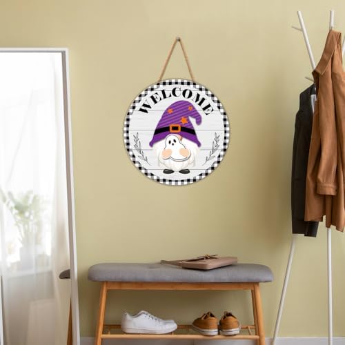 Interchangeable Gnome Welcome Sign Halloween Fall Porch Decor - Image 5