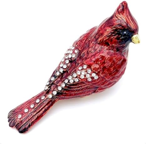 Luxury Red Cardinal Bird Jewelry Trinket Box Cardinal Gifts - Image 2