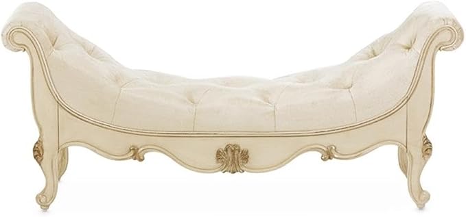Michael Amini Platine de Royale Velvet Accent Bench - Image 4