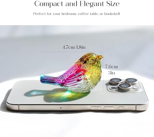 3 Inch Colorful Blown Glass Bird Collectible Figurines for Home Table Decor - Image 6