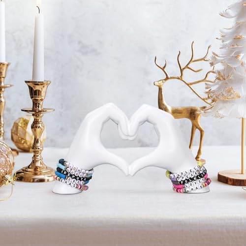 Hand Heart Decorative Statue, White Heart Decoration, Modern Art Home Decoration for Room Coffee Table Office Shelf on Entryway Entrance Tabletop Decoration and Ornament. - Image 2