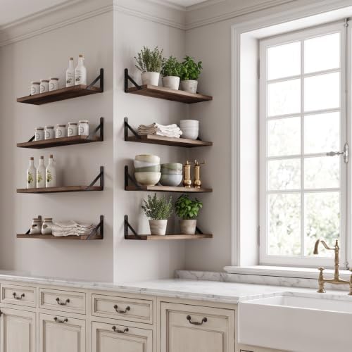 Fixwal Floating Wall Shelves, Set of 8, Width 4.75 Inches, Dark Carbonized - Image 6