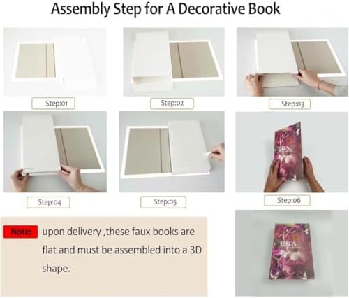 Set of 3 Decorative Faux Books for Home Decor Designer Hard Cardboard Coffee Table Bookshelf Display Modern Living Room Shelf Styling - Image 4