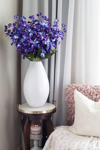 10 PCS Orchid Artificial Flowers Fake Orchid Silk Flowers 27 inches Purple Blue Faux Flowers Artificial Orchids for Wedding Dinning Home Decoration(Purple Blue) - Image 3