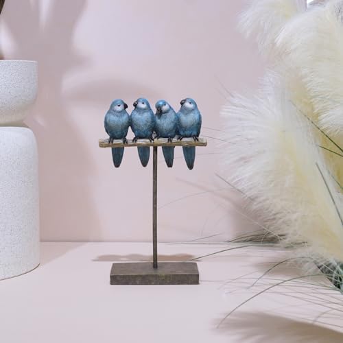 Braxio Bird Figurines Home Decor – Resin Tabletop Blue Bird Decor for Shelf Table Desk Modern Decorative Accent for Living Room Bedroom Office 5.5 x 2.5 x 9.5 Inch - Image 6