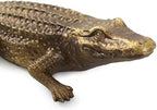 Howard Elliott Collection 52029 Gold Sculptures Antique Crocodile for Home Decoration Statue for Book Shelves, Console Tabels, Entryway, or Any room, Metallic Brassy Gold - Image 3