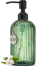 JASAI 18Oz Green Glass Soap Dispenser with Black Rust Proof Pump by JASAIHOME