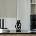 Abstract Black Knot Sculpture, Geometric Decor, Black Decorative Piece for Living Room Coffee Table or Bookshelf Top, Office Coffee Table or Entryway Console Decor. - Image 5