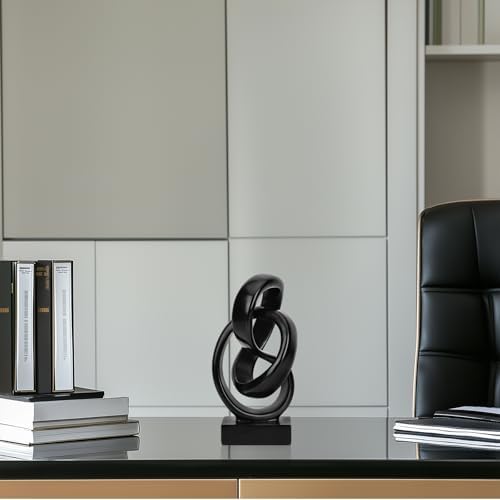 Abstract Black Knot Sculpture, Geometric Decor, Black Decorative Piece for Living Room Coffee Table or Bookshelf Top, Office Coffee Table or Entryway Console Decor. - Image 5