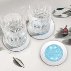 Jetec 6 Pcs Mirrored Glass Coasters with Holder, Bling, Navy Blue, 4 Inch - Image 7