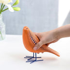 Quoowiit Bird Figurine, Modern Sculpture and Statues for Home Decor, Animal Statues for Bookshelf, Table, Entryway, Fireplace, Resin Decorative Sculpture with Chic Polka Dots Art Design (Orange) - Image 5