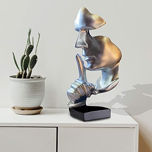 aboxoo Abstract Statues Silence is Gold Decorative Objects (Silver) - Image 6