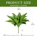 Artificial Agave Faux Plant, 2 Pack, 14.2 in, Green - Image 2