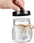 Amolliar Mason Jar Bathroom Accessories Set, 4Pcs Glass Bathroom Set, Black - Image 3