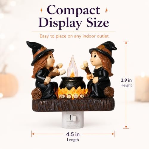 Dlfghos Halloween Witch Campfire Nightlight Witch Flickering Night Light - Image 7