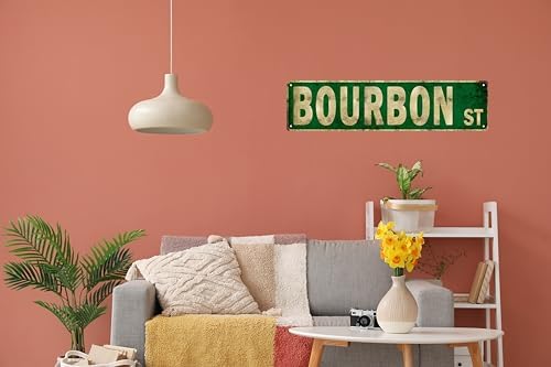 Bar Art Wall Decor Bourbon Decor Bourbon Street Sign Vintage Bourbon St Street Sign Rustic Metal Tin Sign Home Outdoor Art Wall Decor 4x16 Inch - Image 5