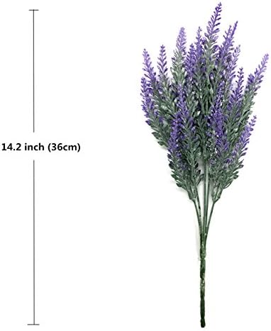 CATTREE Artificial Lavender for Decoration, Fake Flowers Flocked Plants Plastic Faux Flower Bundles Outdoor Indoor Wedding Bouquet Kitchen Table Centerpieces Arrangements DIY Decor - Purple 5 Pack - Image 5