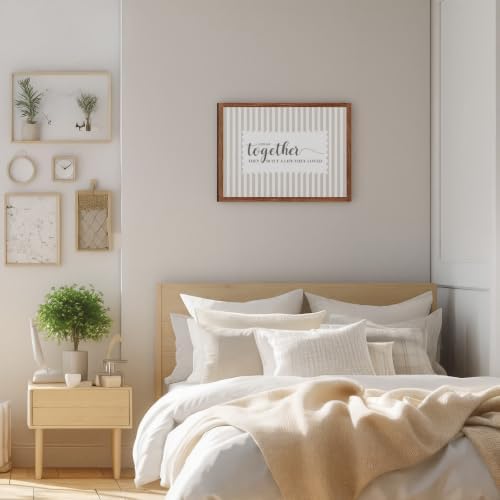 Jetec Together They Built a Life They Loved Rustic Wood Sign, Beige Striped - Image 2