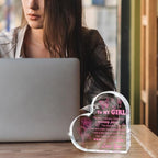 Love Heart Shaped Acrylic for Women, Pink Romantic "For My Girl" Decorative Gift, Anniversary Valentine's Day Gift, Couple Desk Decoration, Valentines Day Office Desk Accessories Decoration 4x4 Inch - Image 3