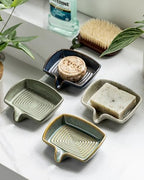 Zoeeker Ceramic Soap Dish, Self Draining Bar Soap Holder with Drain Spout - Image 7