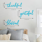 3 Pieces Thankful Grateful Blessed Letter Sign Metal Wall Decor - Image 3