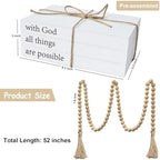 Decorative Books for Home Decor, White Faux Books for Decoration, Rustic Farmhouse Stacked Display Books (with God All Things are Possible) - Image 4