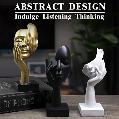3 Pcs Thinker Statue,Modern Home Sculptures,Collectible Figurines - Image 2