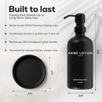 Black Glass Lotion Dispenser with Pump by Brighter Barns - Hand Lotion Dispenser Bathroom Set & Tray - Modern Bathroom Decor in Apartment Rental Properties, Guest House, Hotel Lobby, Spa, Gift (Black) - Image 3