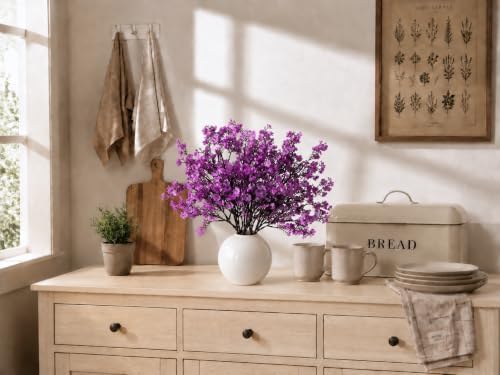 Mandy's 6 Bundles Artificial Lavender Baby’s Breath Flowers - Image 5