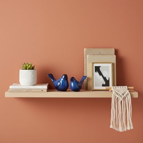 2pcs Small Ceramic Bird Statue and Sculpture for Home Decor Accents,Modern Animal Ornaments for Living Room,Bedroom,Bookshelf,Cabinets,Coffee Table Centerpiece,Cute Knick Knacks for Shelves (Blue) - Image 2