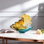 Hand-Blown Glass Conch Sculpture, Coastal Home Decor Conch Horn, Glass Art Seashell Ornament, Office, Living Room Tabletop Centerpiece, Bathroom Shelf top and Cabinet Decoration. - Image 5