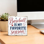 TOUNER Baseball Is My Favorite Season Wooden Box Sign Funny Game Day Decor - Image 4