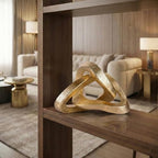 LCCCK Infinity Knot Sculpture Gold Knot Decor Object, Abstract Knick Knacks Coffee Table Modern Statue, Gold Sculpture for Home Living Room Table Ornaments and TV Stand Bookshelf Decorative - Image 4